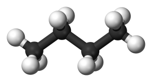 Ball-and-stick model of the butane molecule