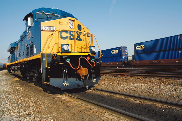 As intermodal volumes have stayed ahead of carload volumes in recent years, a report recently published by Chicago-based commercial real estate firm JLL suggests this trend should continue. Increased intermodal usage will not only see supply chains drive more cargo off of highways and onto rail, but it will also serve as a driver to increase real estate development in close proximity to inland ports, according to the report., increase real estate development becuase of rail volume growth and warehouse inventory growth, CSX Train with Intermodal Containers, Doublestack car from APCO Worldwide