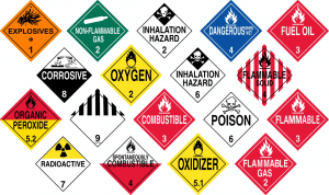 Various Hazardous Labels, Hazmat Truck Drivers Dangers