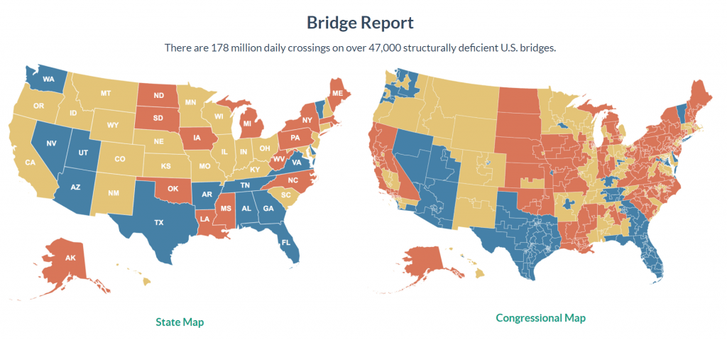 Bridge Report There are 178 million daily crossings on over 47,000 structurally deficient U.S. bridges. At the current rate, it would take 80 years to fix all of the nation's structurally deficient bridges.