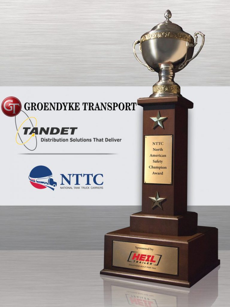 The mileage divisions are named after the association’s first two and longest-serving presidents: Austin Sutherland (1945-1972) and his successor, Cliff Harvison (1972-2005). The mileage-based dividing line of the fleet size categories is 15 million miles.,NTTC North American Safety Award Winners Groendyke Transport and Tandet Logistics, National Tank Truck Carriers (NTTC) has named two companies as North American Safety Champions. They are Groendyke Transport Inc. of Enid, Okla., and Tandet Logistics Inc. of Oakville, Ontario.
