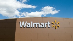 Walmart store sign, symbolizing their commitment to zero emissions by 2040