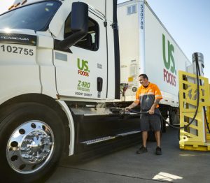 US Foods Freightliner eCascadia Charging