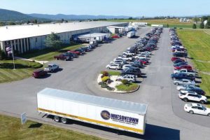 Watsontown Trucking headquarters showing parking lot, Watsontown Trucking Maryland Center