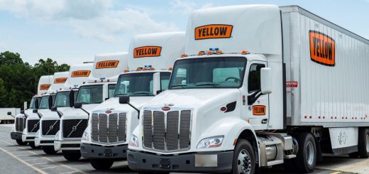Yellow Corp Trucks Lined Up