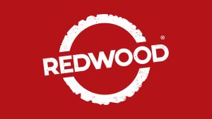 Redwood Logistics' red logo representing their brand