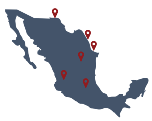 Map illustrating Redwood Logistics' operations in Mexico