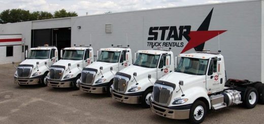Star Truck Rentals Truck Fleet in front of HQ