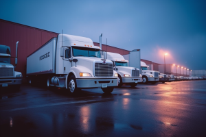 Freight trucks at a dock representing the $800 million Brokerage Fraud Epidemic