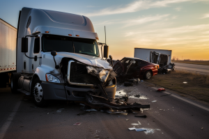 Graphical representation of a truck accident in Texas, highlighting the severity of the issue