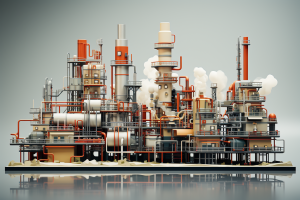 2023 US manufacturing developments: Artistic render of a modern manufacturing plant